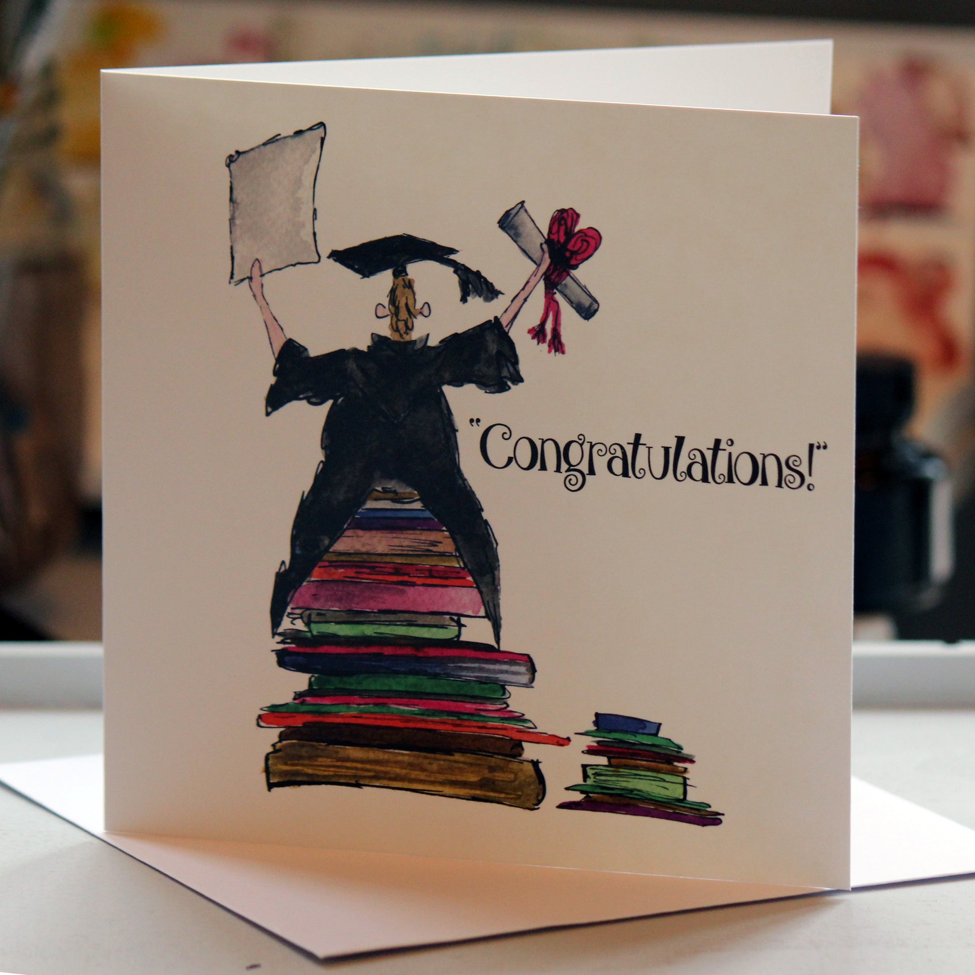 Graduation Congratulations Greeting Card - damedoodah.com  - Art and Design by Katie Rudge 