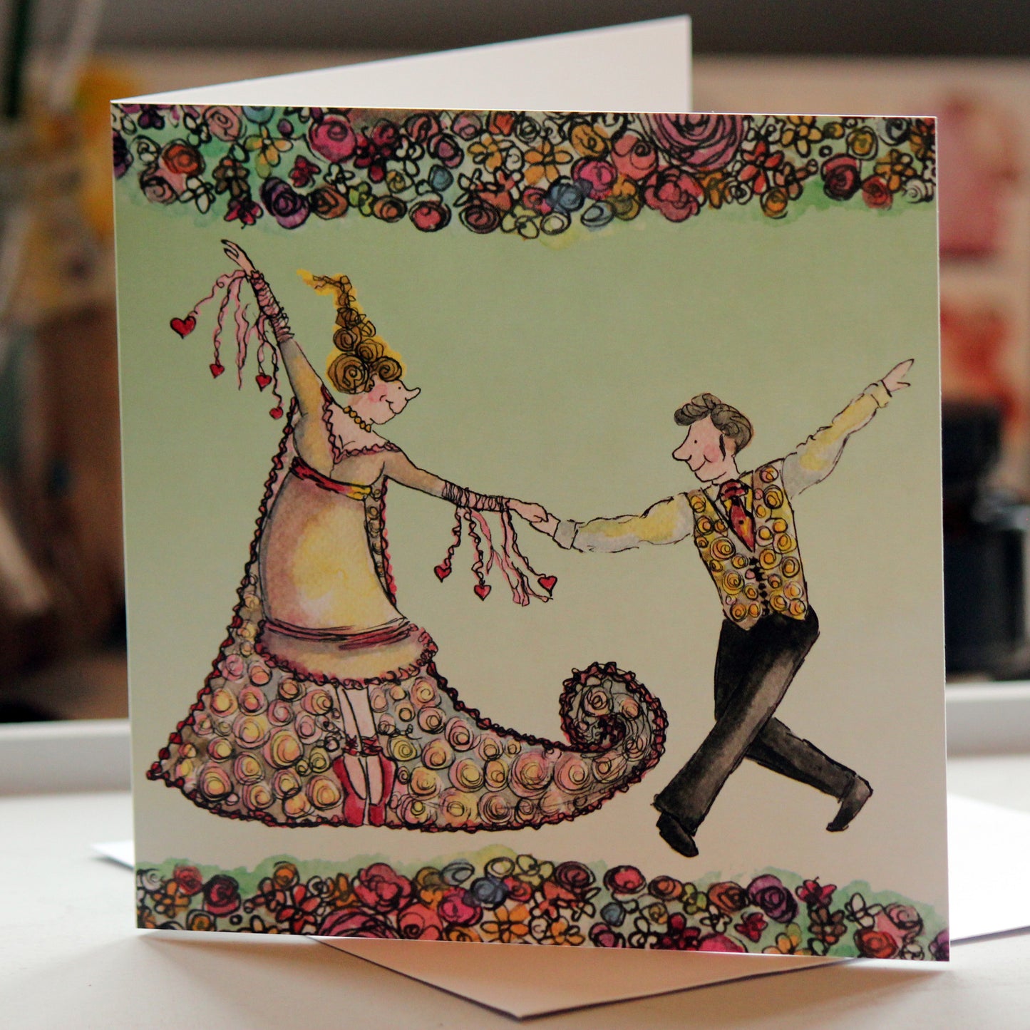 "First Dance" Greeting Card - damedoodah.com  - Art and Design by Katie Rudge 