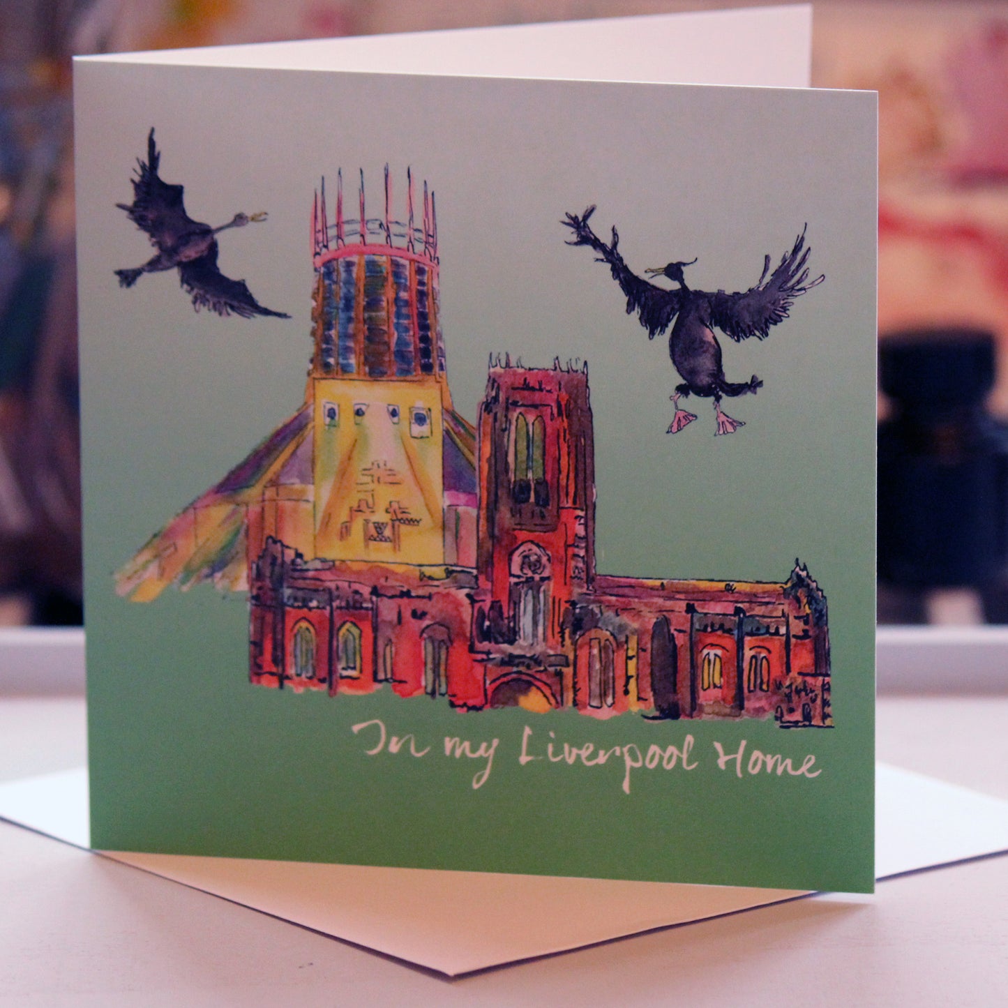 "In My Liverpool Home" Greeting Card - damedoodah.com  - Art and Design by Katie Rudge 