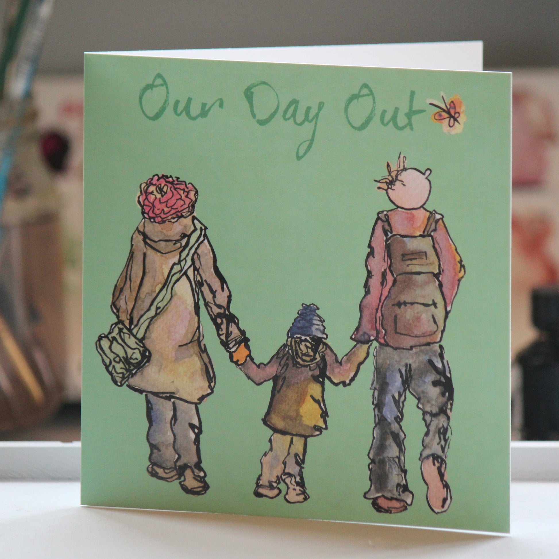 "Our Day Out" Greeting Card - damedoodah.com  - Art and Design by Katie Rudge 